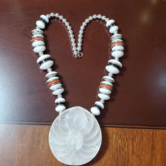 Necklace vintage  NECKLACE SHELL AND BEADS 70'S - Picture 6 of 6